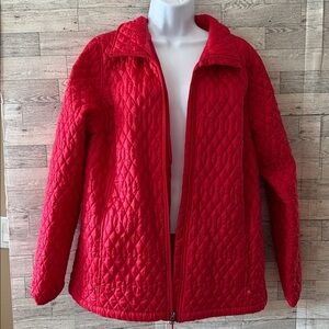 Lands End Coat Red Primaloft Lightweight‎ Quilted Jacket packable Womens 14